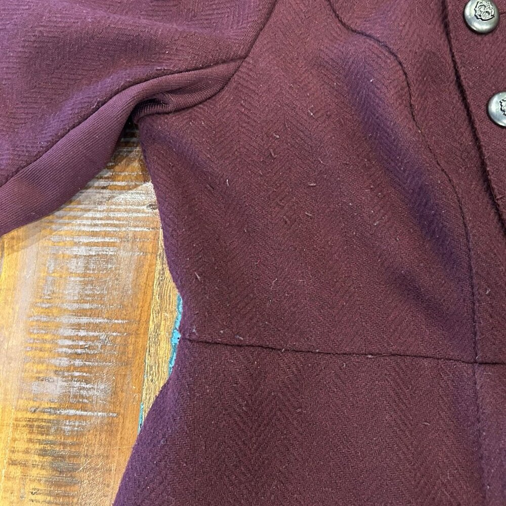 TORRID Women's Burgundy Red Military Style Coat 3 22/24 Peacoat - Picture 6 of 12